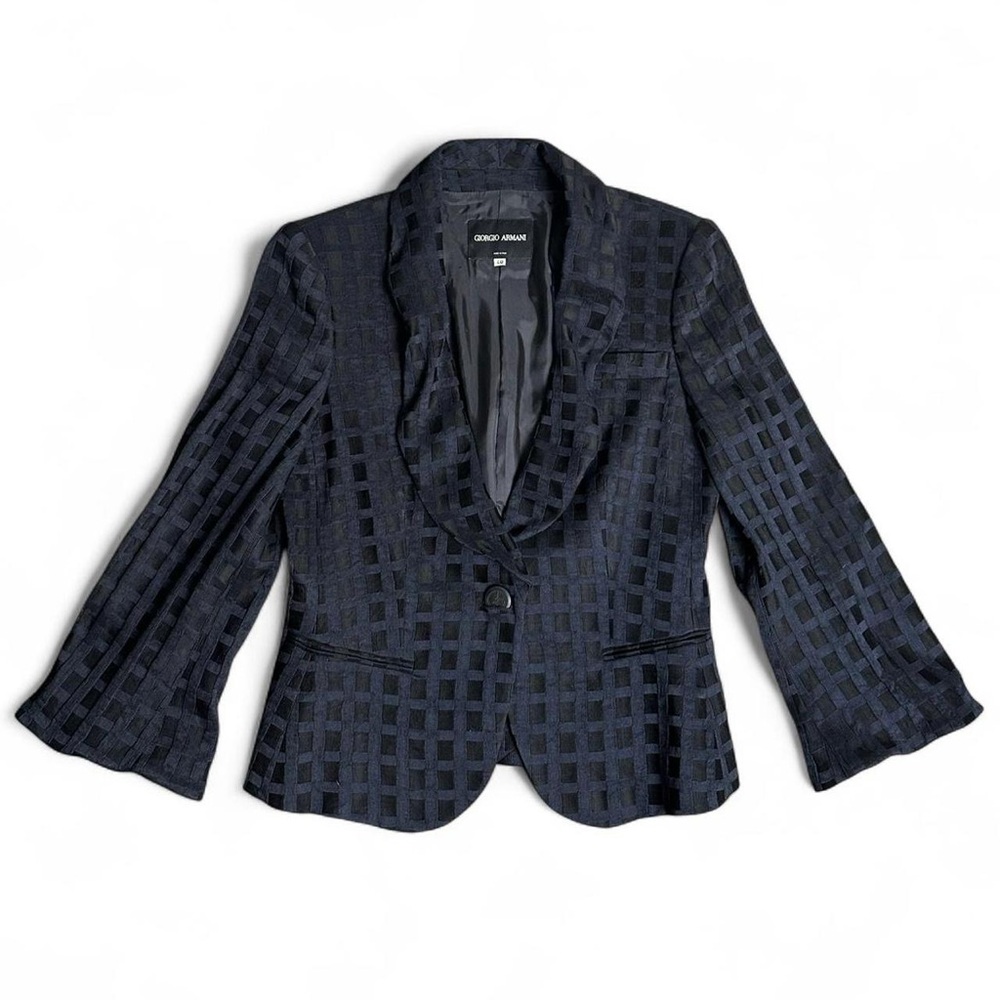 Giorgio Armani Spring 2007 Navy & Black Plaid Blazer